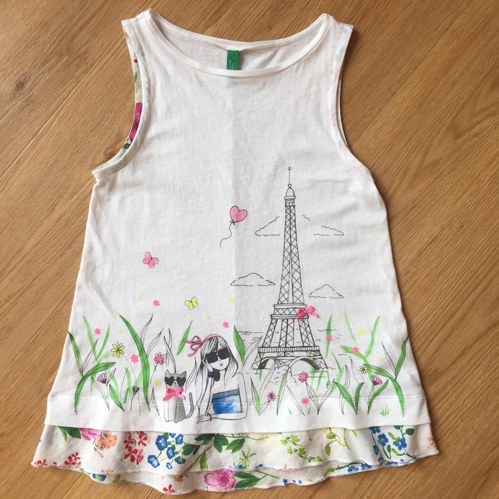 💗HOST PICK💗 Girls EUC United Colors of Benetton Paris Tank